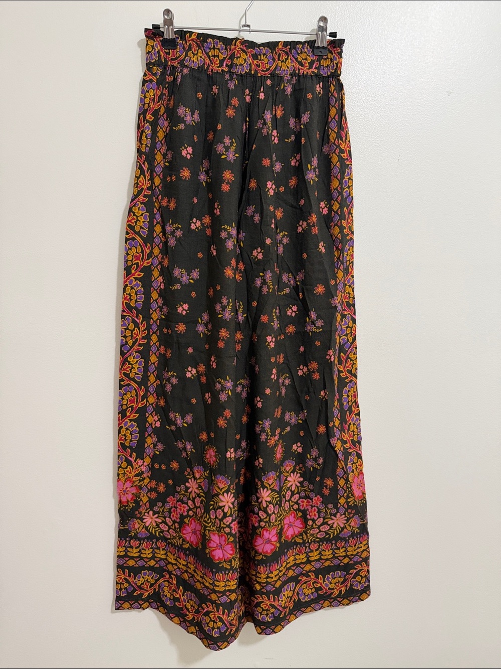 Natural Life Multicolor Floral Printed High Rise Wide Leg Pants Womens XS